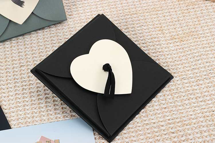 Álbum de fotos com papel preto
