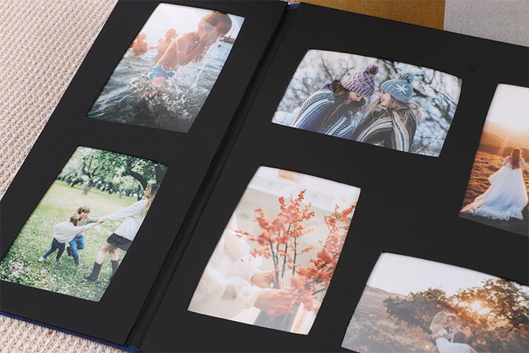 Álbum de fotos com papel pegajoso