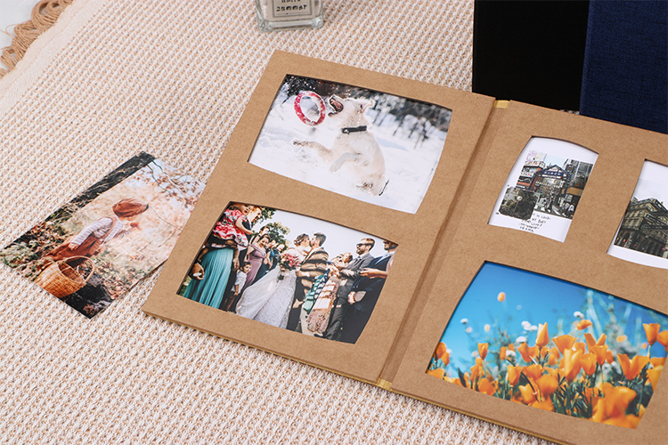 Album photo avec papier de soie